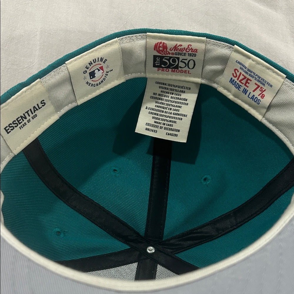 Fear of God Teal and Black F Logo Flat-Brim Hat - Picture 2 of 4